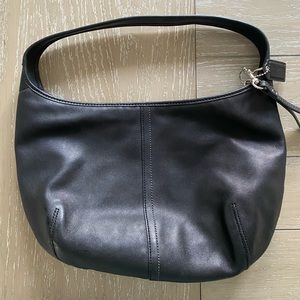 Coach black leather small hobo